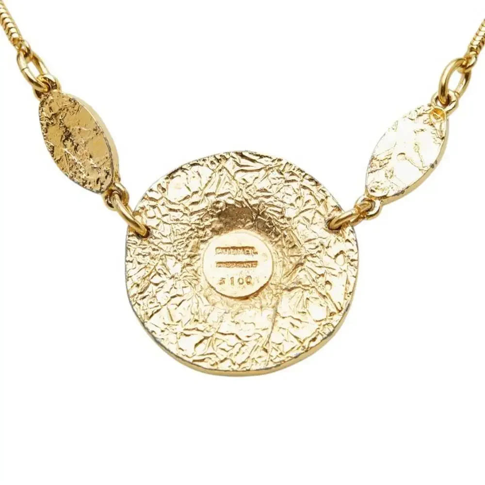 Chanel Cc Logo Round Pendant Necklace #250055C81B